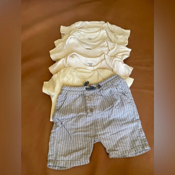 Zara Other - Gerber  baby boy neutral bodysuit bundle and Zara shorts
